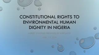 Constitutional Rights to Environmental Human Dignity in Nigeria