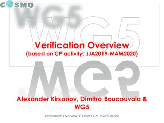 Overview of Verification Activities in COSMO Model from JJA2019 to MAM2020