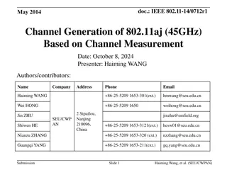 Channel Generation Process for IEEE 802.11aj (45GHz) Based on Channel Measurement