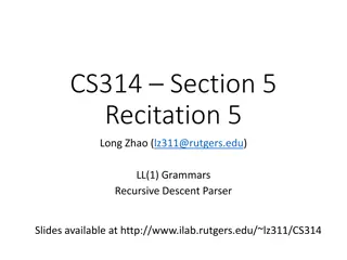 LL(1) Grammars and Computing First & Follow Sets