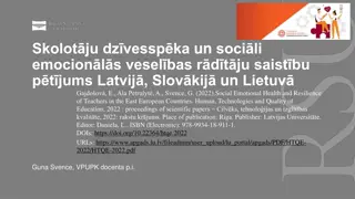 Social Emotional Health and Resilience of Teachers in East European Countries