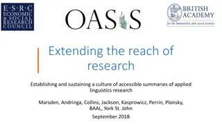 Enhancing Accessibility in Applied Linguistics Research through OASIS