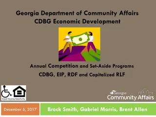 Georgia Department of Community Affairs CDBG Economic Development Programs Overview