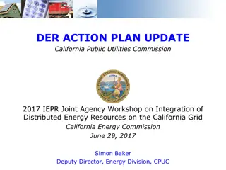 California Public Utilities Commission 2017 DER Action Plan Update