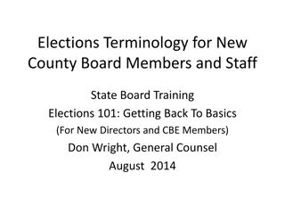 Elections Terminology for New County Board Members and Staff - Training Essentials