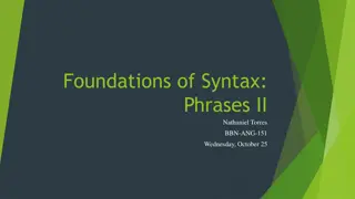 Understanding Verb Phrases in Syntax