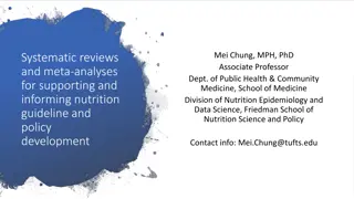 Role of Systematic Reviews in Nutrition Guideline Development