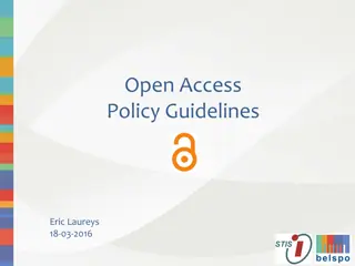 Open Access Guidelines for Researchers under Federal Science Policy