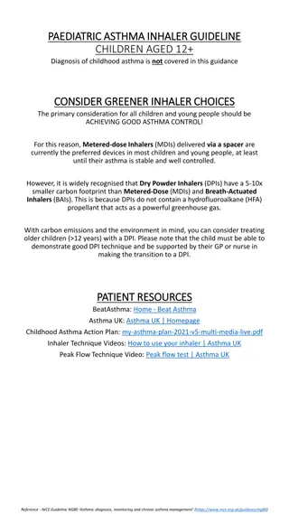 Green Inhaler Guidelines for Pediatric Asthma Management