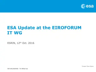 Overview of ESA Corporate IT Infrastructure Services and Data Centers