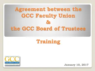 GCC Faculty Union and Board of Trustees Agreement Summary