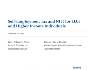 Self-Employment Tax and NIIT for LLCs and High-Income Individuals