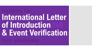 International Letter of Introduction & Event Verification Form and Process