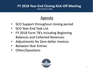 FY 2018 Year-End Closing Kick-Off Meeting Agenda