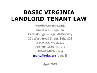 Virginia Landlord-Tenant Law Overview by Martin Wegbreit, Esq.