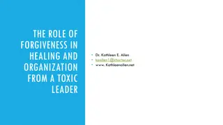 The Role of Forgiveness in Healing and Organization Recovery from Toxic Leadership