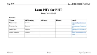 Relevance of Lean PHY for EHT in 6 GHz