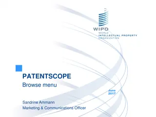 Innovative Features in PATENTSCOPE Browse Menu for Enhanced User Experience