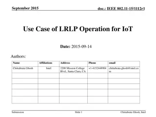 IoT Use Case - Long Range Low Power Operation for Building Energy Management