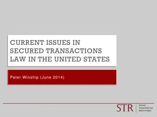 Current Issues in Secured Transactions Law in the United States: Licenses and Security Interests