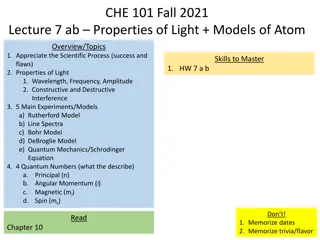 Exploring Properties of Light and Models of the Atom in Chemistry