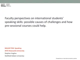 Faculty Perspectives on International Students' Speaking Skills and Pre-sessional Course Impact