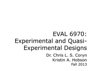 Experimental and Quasi-Experimental Designs