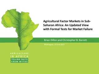 Agricultural Factor Markets in Sub-Saharan Africa: Market Failures Analysis