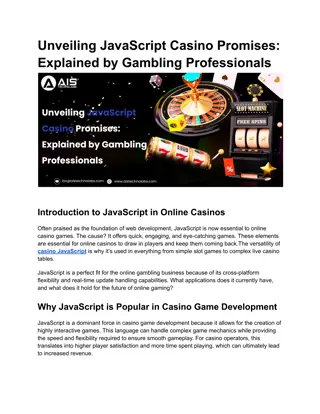 Unveiling JavaScript Casino Promises_ Explained by Gambling Professionals