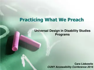 Universal Design in Disability Studies Programs: Bridging Theory and Practice