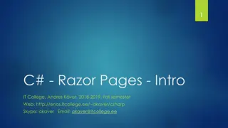 Introduction to C# Razor Pages in ASP.NET Core MVC