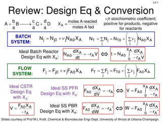 Review of Chemical Reactor Design Concepts and Numerical Integration Methods