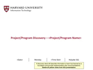 Project/Program Discovery - Holyoke 561A - Implementation Plan Recommendations