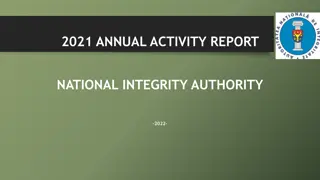 National Integrity Authority 2021 Annual Activity Report Summary