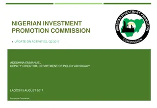 Nigerian Investment Promotion Commission Update Q2 2017 Summary