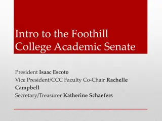 Overview of Academic Senate Roles and Responsibilities at Foothill College