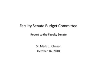 Faculty Senate Budget Committee Report to Faculty Senate