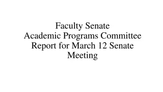 Faculty Senate Academic Programs Committee Report Highlights