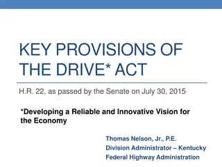 Key Provisions of DRIVE Act H.R. 22 - Summary and Highlights