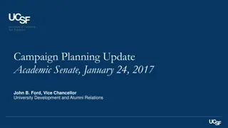 Campaign Planning Update: Academic Senate, January 24, 2017