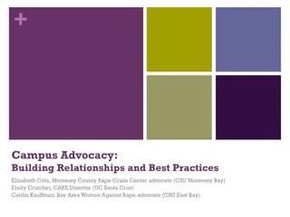 Campus Advocacy: Building Relationships and Best Practices