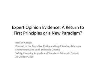 Evolution of Expert Opinion Evidence in Common Law