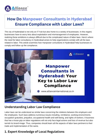 How Do Manpower Consultants in Hyderabad Ensure Compliance with Labor Laws