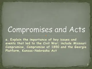 Key Compromises and Events Leading to the Civil War