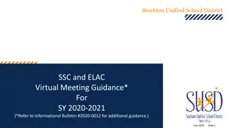 Stockton Unified School District SSC and ELAC Virtual Meeting Guidance for SY 2020-2021