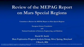 Review of MEPAG Report on Mars Special Regions Committee