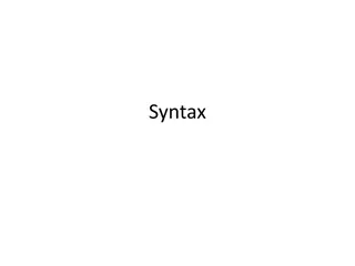 Syntax in Linguistics