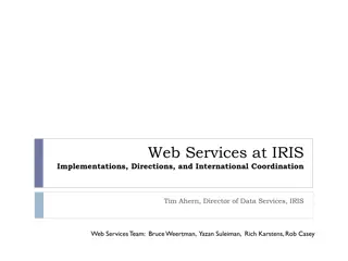 Exploring Web Services at IRIS: Implementations and Coordination