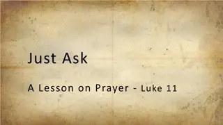 Lessons on Prayer from Luke 11: Just Ask