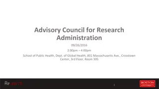 Advisory Council for Research Administration Meeting Updates